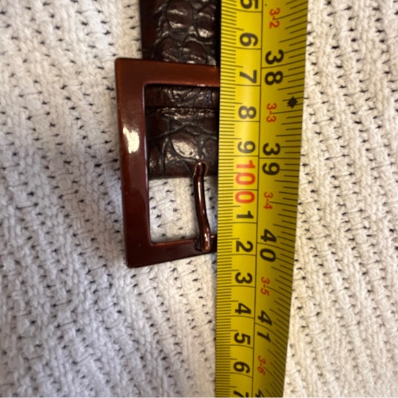 Roberto Piccinetti Women’s XL Textured Brown Leather Belt Italy Everyday EUC - Picture 7 of 8